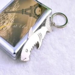 1 PC Bere Birra Apribottiglie Portachiavi Apri Portachiavi Bar Acquario Pesca Regalo (Colore: Argento) -Piccoli Elettrodomestici Negozio 72876828 3
