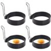 Grandi Anelli Antiaderenti Per Uova Da 7,6 Cm, Set Di 4 Anelli Per Focaccine Rotonde Per Muffin Inglesi, Piastra Da Cucina Per Pancake, Accessori Per Griglia Portatili Per Campeggio, Colazione Al Cope