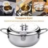 Tempura Padella Antiaderente In Acciaio Inox Con Coperchio Termometro -Piccoli Elettrodomestici Negozio 75453490 1