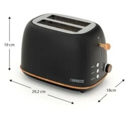 Tostapane Caprizze Kaito Con Doppia Fessura Extra Ampia 6 Livelli Di Tostatura Design Vintage Con Effetto Legno Nero Opaco -Piccoli Elettrodomestici Negozio 76398311 4