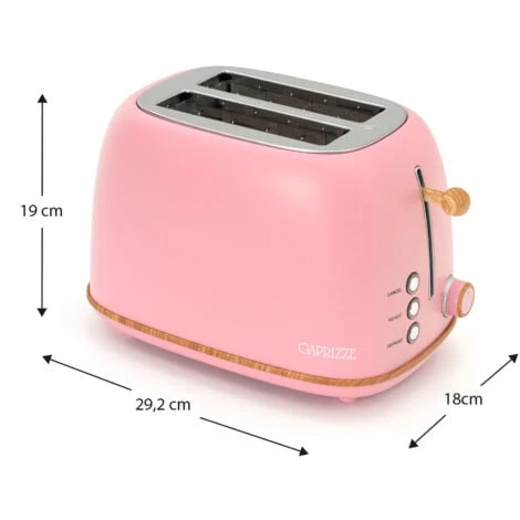Tostapane Caprizze Kaito Con Doppia Fessura Extra Ampia 6 Livelli Di Tostatura Design Vintage Con Effetto Legno Rosa Opaco 6 Tostapane Caprizze Kaito Con Doppia Fessura Extra Ampia 6 Livelli Di Tostatura Design Vintage Con Effetto Legno Rosa Opaco - immagine 4