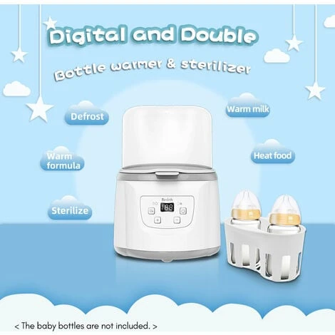Scaldabiberon 4 In 1 Sterilizzatore A Vapore Per Biberon Scaldabiberon Veloce Capacità Di 2 Biberon Temperatura Regolabile Con Schermo LED Per Biberon, EU 400W 5 Scaldabiberon 4 In 1 Sterilizzatore A Vapore Per Biberon Scaldabiberon Veloce Capacità Di 2 Biberon Temperatura Regolabile Con Schermo LED Per Biberon, EU 400W - immagine 3