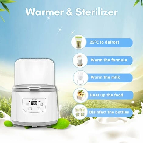 Scaldabiberon 4 In 1 Sterilizzatore A Vapore Per Biberon Scaldabiberon Veloce Capacità Di 2 Biberon Temperatura Regolabile Con Schermo LED Per Biberon, EU 400W 7 Scaldabiberon 4 In 1 Sterilizzatore A Vapore Per Biberon Scaldabiberon Veloce Capacità Di 2 Biberon Temperatura Regolabile Con Schermo LED Per Biberon, EU 400W - immagine 5