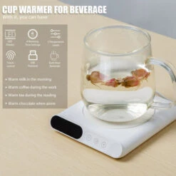 Scaldatazze Per Tazza Da Caffè, Tè Al Latte, Piastra Riscaldante Per Bevande Elettrica, Promemoria Timer Alimentato Tramite USB Per L'home Office (bianco) -Piccoli Elettrodomestici Negozio 77492315 4