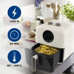 Friggitrice Ad Aria XL Grande , 5litri , 10 Programmi , Luce Interna , Display LED , Air Fryer , Senza Olio , Limos , Mobiclinic -Piccoli Elettrodomestici Negozio 78058082 3