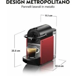 Nespresso Pixie EN124.R, Macchina Da Caffè Di De'Longhi, Sistema Capsule Nespresso, Serbatoio Acqua 0.7L, Red Carminio 9 Nespresso Pixie EN124.R, Macchina Da Caffè Di De'Longhi, Sistema Capsule Nespresso, Serbatoio Acqua 0.7L, Red Carminio -Piccoli Elettrodomestici Negozio 78977531 3