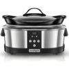 Crock-Pot Pentola Per Cottura Lenta, Slow Cooker, 5.7 Litri, Fino A 6-8 Persone, Spegnimento Automatico, 2 Impostazioni Cottura E Funzione Mantenimento In Caldo Automatica, 230 W, Ceramica, Argento -Piccoli Elettrodomestici Negozio 78978110 1