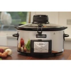 Crock-Pot Slow Cooker Auto Mescolante Digitale E Programmabile, Capacità 5.7 Litri, Adatto Fino A 6 Persone, Argento -Piccoli Elettrodomestici Negozio 78986212 5