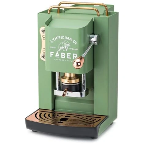 Faber Pro Deluxe - Macchina Per Caffe Con Pressacialda In Ottone - Telaio Interamente In Acciaio Verde Acido Opaco - FABPROGREENBASOTTELE 3 Faber Pro Deluxe - Macchina Per Caffe Con Pressacialda In Ottone - Telaio Interamente In Acciaio Verde Acido Opaco - FABPROGREENBASOTTELE