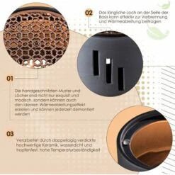 Scalda Teiera In Ceramica Scaldacandele Supporto Da Tè Con Griglia In Metallo Fornello Da Tè Scaldalatte Per Caffè Casalingo Tè Al Latte (senza Candela) READCLY -Piccoli Elettrodomestici Negozio 80961962 3