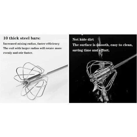 Agitatore Rotante Automatico Fruste Manuali E Fruste In Acciaio Inossidabile Frullino Per Le Uova Manuale Semiautomatico In Acciaio Inossidabile Montalatte Miscelatore Non Elettrico (12 Pollici) READC 6 Agitatore Rotante Automatico Fruste Manuali E Fruste In Acciaio Inossidabile Frullino Per Le Uova Manuale Semiautomatico In Acciaio Inossidabile Montalatte Miscelatore Non Elettrico (12 Pollici) READC - immagine 4
