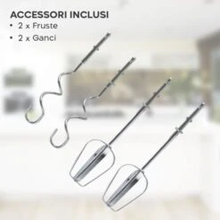 Sbattitore Elettrico Professionale Manuale 7 Velocità 260W Doppia Frusta Acciaio 10 Sbattitore Elettrico Professionale Manuale 7 Velocità 260W Doppia Frusta Acciaio -Piccoli Elettrodomestici Negozio 83678251 4