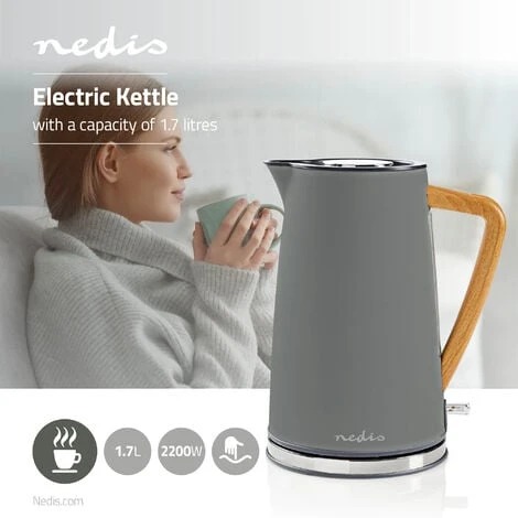 Nedis Bollitore Elettrico 1.7 L Soft Touch Grigio Ruotabile Di 360 Gradi Elemento Riscaldante Nascosto Controller Strix® Protezione Da Bollitura A Secco 4 Nedis Bollitore Elettrico 1.7 L Soft Touch Grigio Ruotabile Di 360 Gradi Elemento Riscaldante Nascosto Controller Strix® Protezione Da Bollitura A Secco - immagine 2