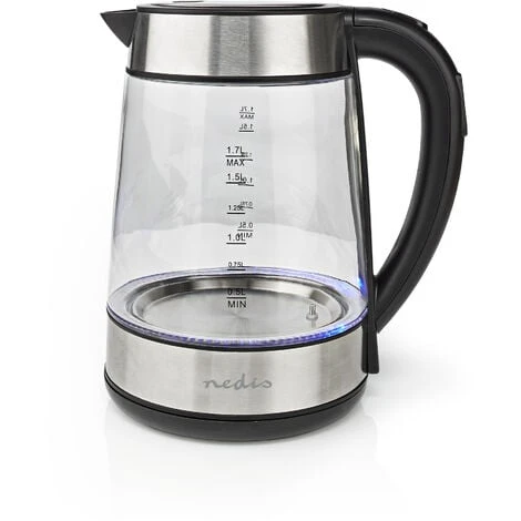 Nedis Bollitore Elettrico 1.7 L Vetro Trasparente 60,70,80,90,100 °C Indicatore Di Temperatura Ruotabile Di 360 Gradi Elemento Riscaldante Nascosto Controller Strix® Protezione Da Bollitura A 3 Nedis Bollitore Elettrico 1.7 L Vetro Trasparente 60,70,80,90,100 °C Indicatore Di Temperatura Ruotabile Di 360 Gradi Elemento Riscaldante Nascosto Controller Strix® Protezione Da Bollitura A