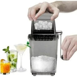 Piccoli Elettrodomestici Negozio 17 Tritaghiaccio Manuale Tritaghiaccio Rotante Cocktail Granitore Cubetti Di Ghiaccio Frullati Tritati Macchina Tritaghiaccio Casa 1.25L Tritaghiaccio Cromato Cubetti Di Ghiaccio Bevande Tritatutto Agita