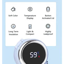Bottiglia Isolata Sottovuoto Intelligente Da 420 Ml Display Della Temperatura In Tempo Reale LED Touch Screen Bottiglia Sottovuoto In Acciaio Inossidabile Tazza Da Viaggio (blu) -Piccoli Elettrodomestici Negozio 85894533 4