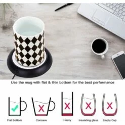 USB Warmer Heat Beverage Mug Mat Home Office Coffee Tea Mug Pad (Nero) 8 USB Warmer Heat Beverage Mug Mat Home Office Coffee Tea Mug Pad (Nero) -Piccoli Elettrodomestici Negozio 85898902 3
