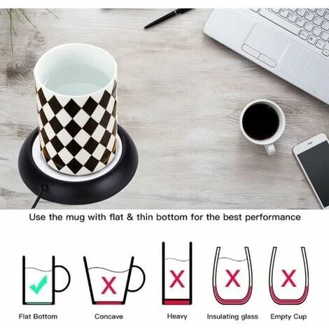USB Warmer Heat Beverage Mug Mat Home Office Coffee Tea Mug Pad (Nero) 5 USB Warmer Heat Beverage Mug Mat Home Office Coffee Tea Mug Pad (Nero) - immagine 3