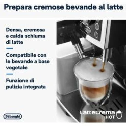 De'Longhi Perfetto Magnifica S Cappuccino ECAM23.460.B Macchina Da Caffè Automatica Per Espresso E Cappuccino, Caffè In Grani O In Polvere, LatteCrema System, Spegnimento Programmabile, Nero -Piccoli Elettrodomestici Negozio 86326880 3