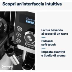 De'Longhi Perfetto Magnifica S Cappuccino ECAM23.460.B Macchina Da Caffè Automatica Per Espresso E Cappuccino, Caffè In Grani O In Polvere, LatteCrema System, Spegnimento Programmabile, Nero -Piccoli Elettrodomestici Negozio 86326880 4