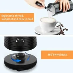 Montalatte Elettrico Automatico 4 Modalità Per Schiuma Di Latte Calda/Fredda Rivestimento Antiaderente Schiumatore Antiscivolo Spegnimento Automatico Per Cappuccino, Macchiato, Caffè Latte, Ecc. -Piccoli Elettrodomestici Negozio 86623468 5