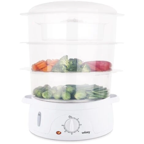 Wëasy - Pentola A Vapore Elettrico VEGE8, Multifunzione, 9 L, 3 Ciotole Impilabili Rimovibili Per Cottura Uova, Verdure, Carne, Pesce, Ciotola Per Riso, Timer 60 Min, Conservazione Delle Vitamine 3 Wëasy - Pentola A Vapore Elettrico VEGE8, Multifunzione, 9 L, 3 Ciotole Impilabili Rimovibili Per Cottura Uova, Verdure, Carne, Pesce, Ciotola Per Riso, Timer 60 Min, Conservazione Delle Vitamine