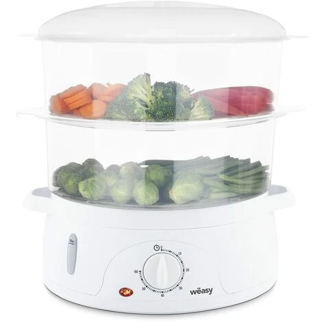 Wëasy - Pentola A Vapore Elettrico VEGE8, Multifunzione, 9 L, 3 Ciotole Impilabili Rimovibili Per Cottura Uova, Verdure, Carne, Pesce, Ciotola Per Riso, Timer 60 Min, Conservazione Delle Vitamine 4 Wëasy - Pentola A Vapore Elettrico VEGE8, Multifunzione, 9 L, 3 Ciotole Impilabili Rimovibili Per Cottura Uova, Verdure, Carne, Pesce, Ciotola Per Riso, Timer 60 Min, Conservazione Delle Vitamine - immagine 2