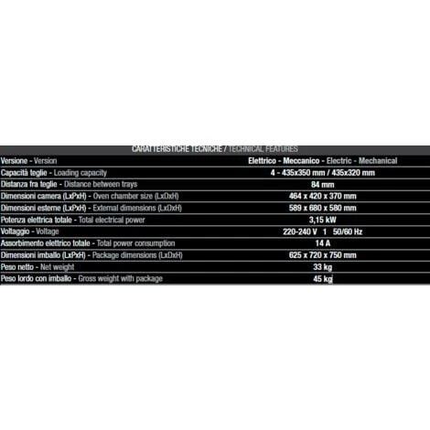 Forno Tecnodom 595 Meccanico Porta A Ribalta Meccanico A Convezione, Senza Grill, Per Teglie O Griglie 435 X 350 Mm / 450 X 325 Mm 4 Forno Tecnodom 595 Meccanico Porta A Ribalta Meccanico A Convezione, Senza Grill, Per Teglie O Griglie 435 X 350 Mm / 450 X 325 Mm - immagine 2