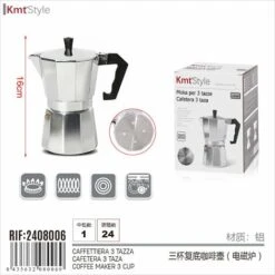 Caffettiera Induzione In Alluminio 3 Tazze -Piccoli Elettrodomestici Negozio 89981202 4