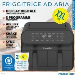 PremierTech Friggitrice Ad Aria Da 8 Litri - Doppio Cestello/cassetto - PT8LAF -Piccoli Elettrodomestici Negozio 91085706 3