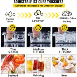 VEVOR Macchina Per Cubetti Di Ghiaccio Commerciale Produttività 70kg/24h Macchina Di Cubetti Di Ghiaccio Da Cucina Commerciale Schermo LED In Acciaio -Piccoli Elettrodomestici Negozio 92082802 4
