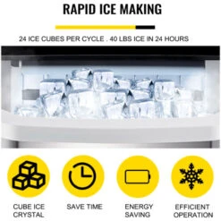 VEVOR 18 Kg Macchina Del Ghiaccio Commerciale, Fabbricatore Ghiaccio Con Pannello Con Schermo LCD, 13-25 Minuti Macchina Per Cubetti Di Ghiaccio Manuale Automatico 9 VEVOR 18 Kg Macchina Del Ghiaccio Commerciale, Fabbricatore Ghiaccio Con Pannello Con Schermo LCD, 13-25 Minuti Macchina Per Cubetti Di Ghiaccio Manuale Automatico -Piccoli Elettrodomestici Negozio 92082936 3