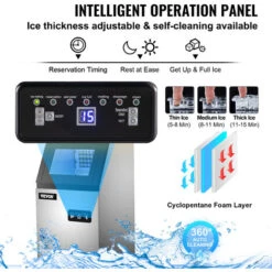 VEVOR Macchina Per Cubetti Di Ghiaccio Professionale 50kg/24h Macchinetta Cubetti Ghiaccio Commerciale 220V In Acciaio Inox Fabbricatore Del Ghiaccio Per Casa Ristorante Caffetteria Bar Ufficio -Piccoli Elettrodomestici Negozio 92082940 5