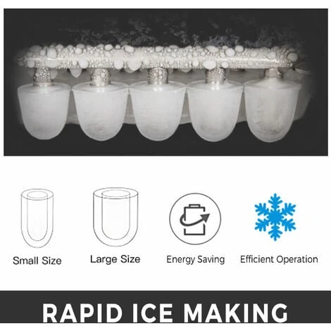 VEVOR Macchina Per Il Ghiaccio 12Kg Macchina Del Ghiaccio Tritato 6-8 Minuti Fabbricatore Ghiaccio Con Serbatoio A 3 Strati Macchina Ghiaccio Senza B 5 VEVOR Macchina Per Il Ghiaccio 12Kg Macchina Del Ghiaccio Tritato 6-8 Minuti Fabbricatore Ghiaccio Con Serbatoio A 3 Strati Macchina Ghiaccio Senza B - immagine 3