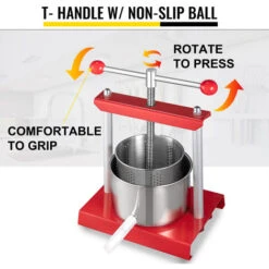 VEVOR RS-6 Premitutto Per Pomodori Melanzane, 5,5 L Pressa Per Uva Da Vino In Acciaio Inox E Ferro E Plastica, 30 X 25 X 45,5 Cm Torchio Per Melanzane Ortaggi Succhi, 5,5 Kg Premitutto Per Formaggio 10 VEVOR RS-6 Premitutto Per Pomodori Melanzane, 5,5 L Pressa Per Uva Da Vino In Acciaio Inox E Ferro E Plastica, 30 X 25 X 45,5 Cm Torchio Per Melanzane Ortaggi Succhi, 5,5 Kg Premitutto Per Formaggio -Piccoli Elettrodomestici Negozio 92618195 4