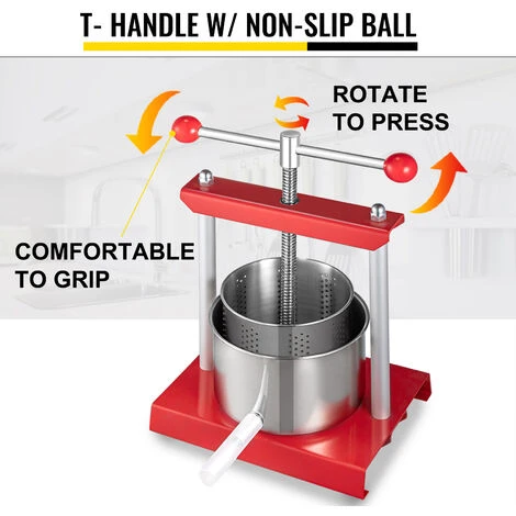 VEVOR RS-6 Premitutto Per Pomodori Melanzane, 5,5 L Pressa Per Uva Da Vino In Acciaio Inox E Ferro E Plastica, 30 X 25 X 45,5 Cm Torchio Per Melanzane Ortaggi Succhi, 5,5 Kg Premitutto Per Formaggio 6 VEVOR RS-6 Premitutto Per Pomodori Melanzane, 5,5 L Pressa Per Uva Da Vino In Acciaio Inox E Ferro E Plastica, 30 X 25 X 45,5 Cm Torchio Per Melanzane Ortaggi Succhi, 5,5 Kg Premitutto Per Formaggio - immagine 4