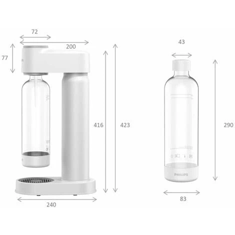 Philips GoZero - Soda Maker Lite Con Accessori, Bianco ADD4901WH/10 4 Philips GoZero - Soda Maker Lite Con Accessori, Bianco ADD4901WH/10 - immagine 2