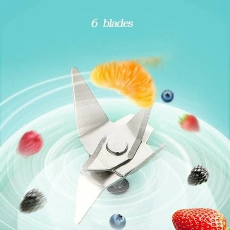 Frullatore Portatile, Spremiagrumi Con 450 Ml 6 Lame Senza BPA Per Sport E Viaggi, Mini Frullatore Per Frullati E Frappè, Regalo Di Natale Per Donne E Uomini (bianco) 4 Frullatore Portatile, Spremiagrumi Con 450 Ml 6 Lame Senza BPA Per Sport E Viaggi, Mini Frullatore Per Frullati E Frappè, Regalo Di Natale Per Donne E Uomini (bianco) - immagine 2