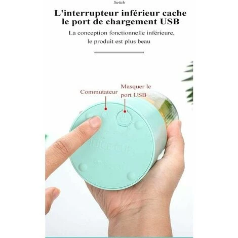 Frullatore Portatile, Spremiagrumi Con 450 Ml 6 Lame Senza BPA Per Sport E Viaggi, Mini Frullatore Per Frullati E Frappè, Regalo Di Natale Per Donne E Uomini (bianco) 7 Frullatore Portatile, Spremiagrumi Con 450 Ml 6 Lame Senza BPA Per Sport E Viaggi, Mini Frullatore Per Frullati E Frappè, Regalo Di Natale Per Donne E Uomini (bianco) - immagine 5