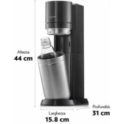 Gasatore Acqua Sodastream Duo Nero Con Doppia Bottiglia In Vetro E PET - 2270148 -Piccoli Elettrodomestici Negozio 94722658 4
