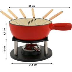 BBQ-Toro Set Per Fonduta In Ghisa Da 9 Pezzi Per 6 Persone 2 L Smaltato, Rosso 9 BBQ-Toro Set Per Fonduta In Ghisa Da 9 Pezzi Per 6 Persone 2 L Smaltato, Rosso -Piccoli Elettrodomestici Negozio 94789815 3