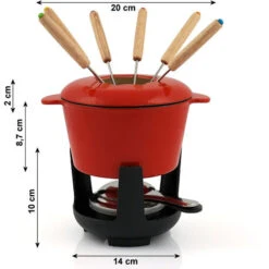 BBQ-Toro Set Per Fonduta In Ghisa Da 13 Pezzi Per 6 Persone 1 L Rosso Smaltato -Piccoli Elettrodomestici Negozio 94789862 3