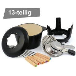 BBQ-Toro Set Per Fonduta In Ghisa Da 13 Pezzi Per 6 Persone 1 L Nero Smaltato -Piccoli Elettrodomestici Negozio 94790016 5