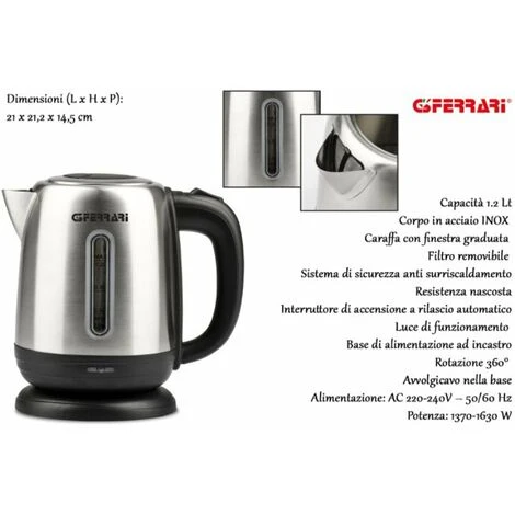 FERRARI BOLLITORE IDRA INOX LT.1,2 G10095 3 FERRARI BOLLITORE IDRA INOX LT.1,2 G10095