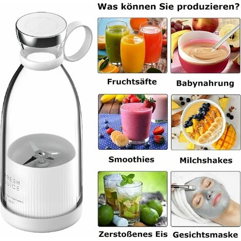 Blender Smoothie Makers, ITullatore Portatile Da 350 Ml Mini ITullatori A Brocca, ITullatore Personale Multifunzionale Mixer Per Succhi ITeschi Bottiglia Da Portare Con USB Ricaricabile (bianco) 4 Blender Smoothie Makers, ITullatore Portatile Da 350 Ml Mini ITullatori A Brocca, ITullatore Personale Multifunzionale Mixer Per Succhi ITeschi Bottiglia Da Portare Con USB Ricaricabile (bianco) - immagine 2
