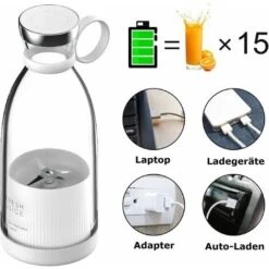 Blender Smoothie Makers, ITullatore Portatile Da 350 Ml Mini ITullatori A Brocca, ITullatore Personale Multifunzionale Mixer Per Succhi ITeschi Bottiglia Da Portare Con USB Ricaricabile (bianco) 9 Blender Smoothie Makers, ITullatore Portatile Da 350 Ml Mini ITullatori A Brocca, ITullatore Personale Multifunzionale Mixer Per Succhi ITeschi Bottiglia Da Portare Con USB Ricaricabile (bianco) -Piccoli Elettrodomestici Negozio 95467769 3