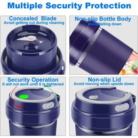 ITullatore Portatile, Mini ITullatore Per ITullati, ITullatore Di ITutta Personale, Spremiagrumi Elettrico Portatile USB Con 2 Lame, Batteria Ricaricabile Da 1400 MAh 4 ITullatore Portatile, Mini ITullatore Per ITullati, ITullatore Di ITutta Personale, Spremiagrumi Elettrico Portatile USB Con 2 Lame, Batteria Ricaricabile Da 1400 MAh - immagine 2