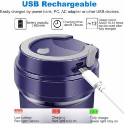 ITullatore Portatile, Mini ITullatore Per ITullati, ITullatore Di ITutta Personale, Spremiagrumi Elettrico Portatile USB Con 2 Lame, Batteria Ricaricabile Da 1400 MAh 9 ITullatore Portatile, Mini ITullatore Per ITullati, ITullatore Di ITutta Personale, Spremiagrumi Elettrico Portatile USB Con 2 Lame, Batteria Ricaricabile Da 1400 MAh -Piccoli Elettrodomestici Negozio 95468172 3