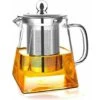 Teiera A Fondo Quadrato Trasparente Da 1 Pezzo Con Infusore In Vetro Trasparente, Infusore In Borosilicato Domestico, Perfetto Per Tè E Caffè (950 Ml) -Piccoli Elettrodomestici Negozio 95706075 1