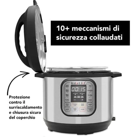 Instant Pot IP-DUO60 Programmable 7-in-1 Electric Pressure Cooker, 5.7 L, 1000 W, 220 V 4 Instant Pot IP-DUO60 Programmable 7-in-1 Electric Pressure Cooker, 5.7 L, 1000 W, 220 V - immagine 2
